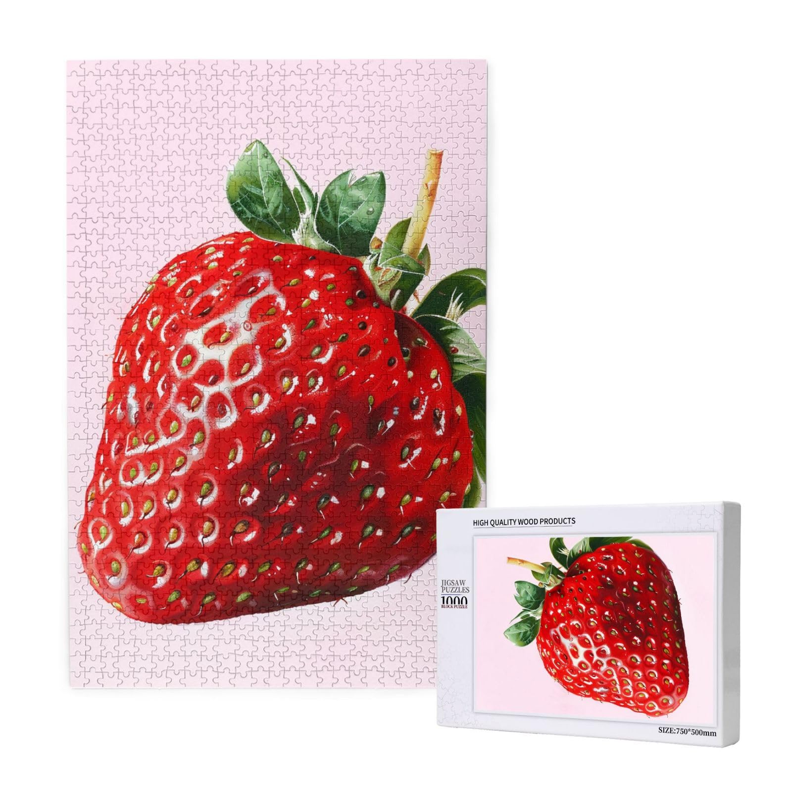 Puzzle da 1000 pezzi con fragole stampate per adulti, gioco rompicapo per la casa, regalo decorativo per la casa (75 x 50 cm)