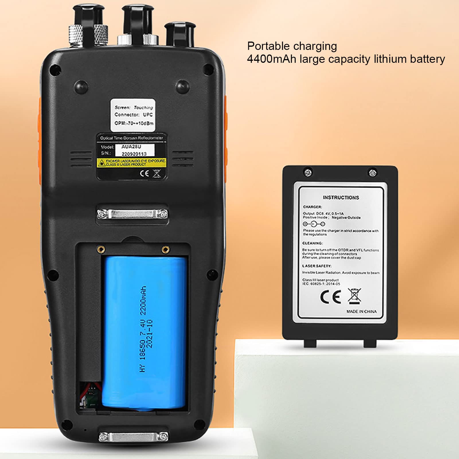 Testeur OTDR de 3,97 Pouces, Réflectomètre Optique dans le Domaine Temporel, Compteur de Puissance à Fibre Optique, Testeur de Point D'arrêt de Longueur, Interface de Données USB
