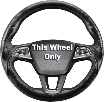 Steering Wheel Cover for Ford Escape 2017-2019/ Focus 2015-2018/ Ecosport 2018-2022, Car Steering Wheel Cover Protector Accessories Matte Black