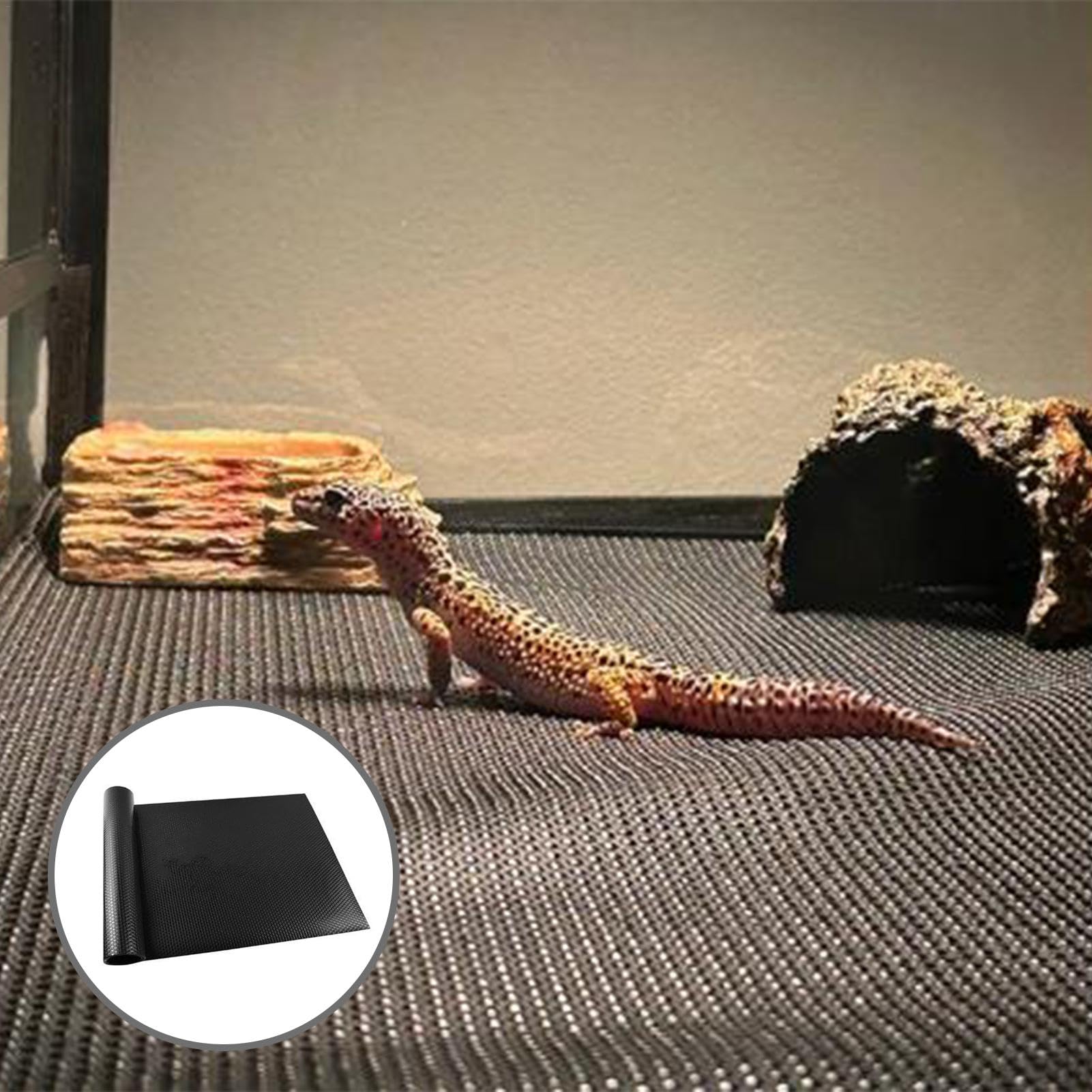 Pavimento per acquario con drago barbuto, rivestimento antiscivolo per terrari per rettili, substrato antiscivolo per tappeto, , lucertola, leopardo, lucertola, non adesivo, per lettiera per