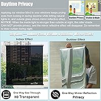Vista 3 de Persianas enrollables de espejo unidireccional con bloqueo solar, persianas enrollables visibles transparentes para interiores diurnas con ventosas