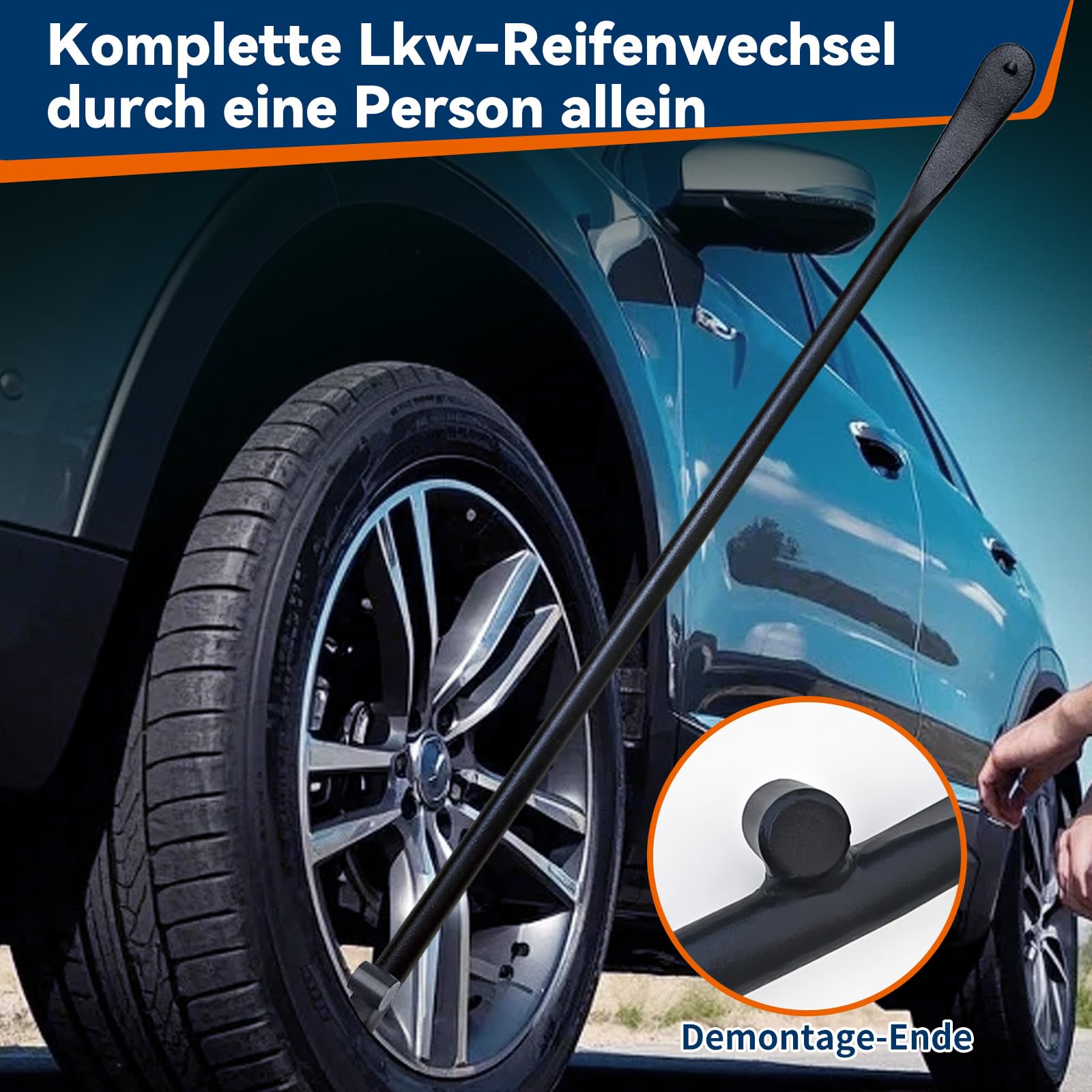 Reifenmontage- und Demontageeisen, Reifenwechsel-Werkzeug für schlauchlose Reifen, Ersatz für manuelle Reifenmontierer, Reifenleiste für Auto/RVs/Pickups/LKW-Wartung (97, cm)