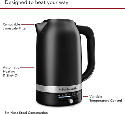 Miniatura 4 de KitchenAid Hervidor eléctrico de 1.7 litros, KEK1701, negro mate