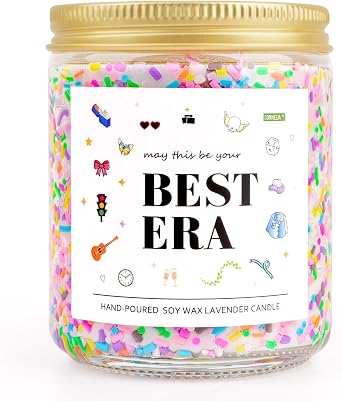 Taylor Inspired Gifts, Birthday Candle for Swifties Besties, Taylor Merch Gifts for Women Adult, Natural Soy Wax Lavender Candle Room Decor, Themed Gift Ideas for Christmas Graduation Retirement