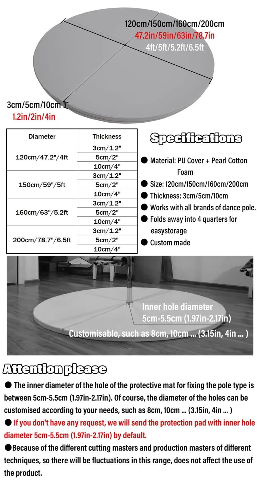 Tapis de sécurité pliable pour la gymnastique, le yoga, le fitness et les entraînements à domicile, idéal pour la protection et la sécurité des tuyaux en acier
