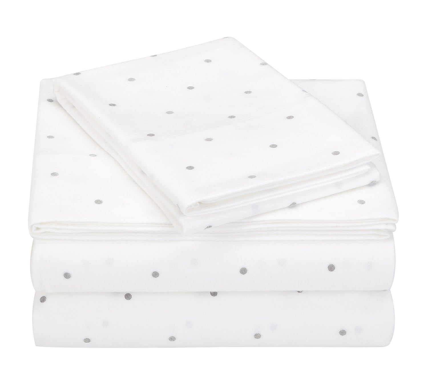 Buy AmazonBasics Pinzon 170 Gram Flannel Sheet Set Twin XL, Grey Dot