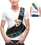 Gloppie Dog Sling Carrier Travel Cat Carrier Breathable Puppy Carrier Hand Free Dog Carrying Bag Pet Carrier for Dogs Below 10 lbs Dog Black