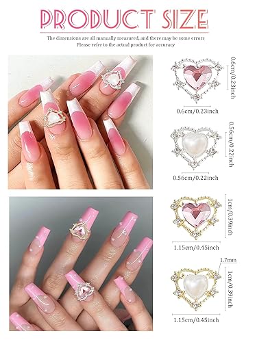 Miniatura 9 de CYHYII - Lazos 3D para arte de uñas, lazos coloridos mezclados con pajarita roja, verde, azul, diamantes de imitación para uñas, parte trasera