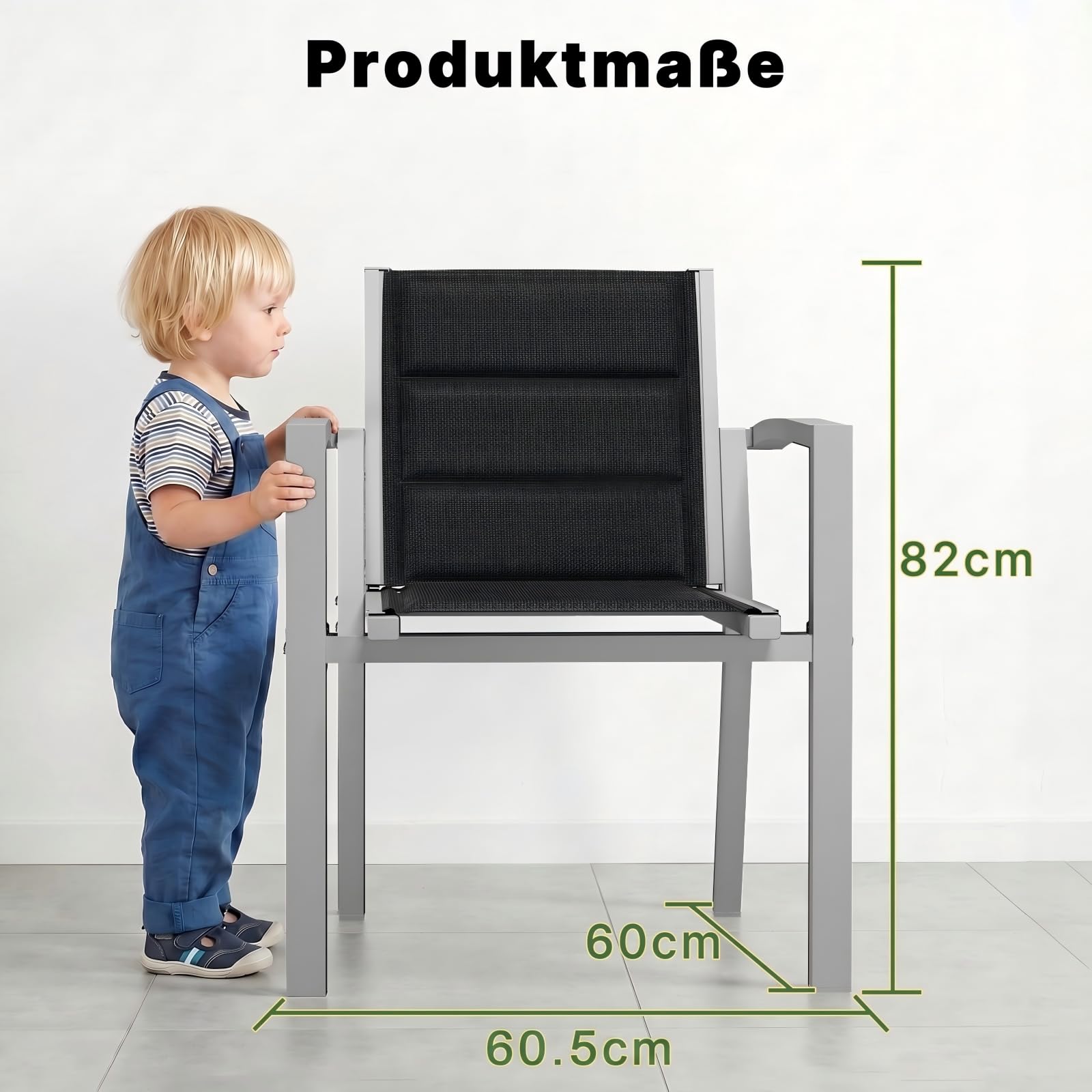TRIUMPHKEY Sedie da Giardino Impilabili, Set di 2 Sedie da Esterno in Alluminio, Poltrona da Giardino, Sedie per Tavolo da Giardino, Sedie da Patio Resistenti alle Intemperie, Grigio Chiaro