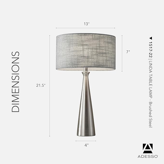 Lámpara de Mesa Adesso 1517-22 21.5" Acero miniatura 2