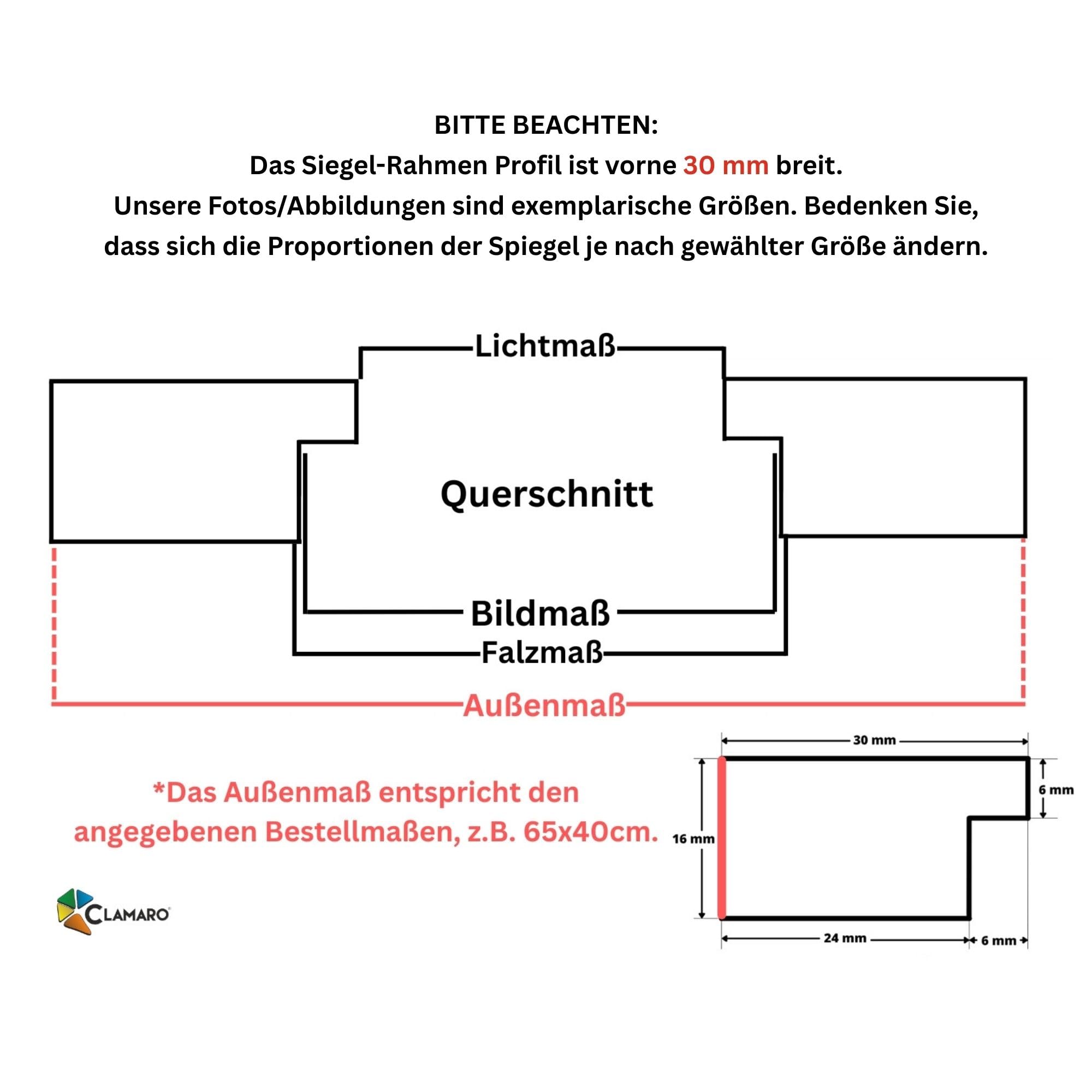 CLAMARO Specchio da parete "VISION" 75x140 cm, specchio a figura intera | Legno di quercia invecchiato | Specchio moderno angolare con cornice in MDF, incl. supporto in metallo e materiale di