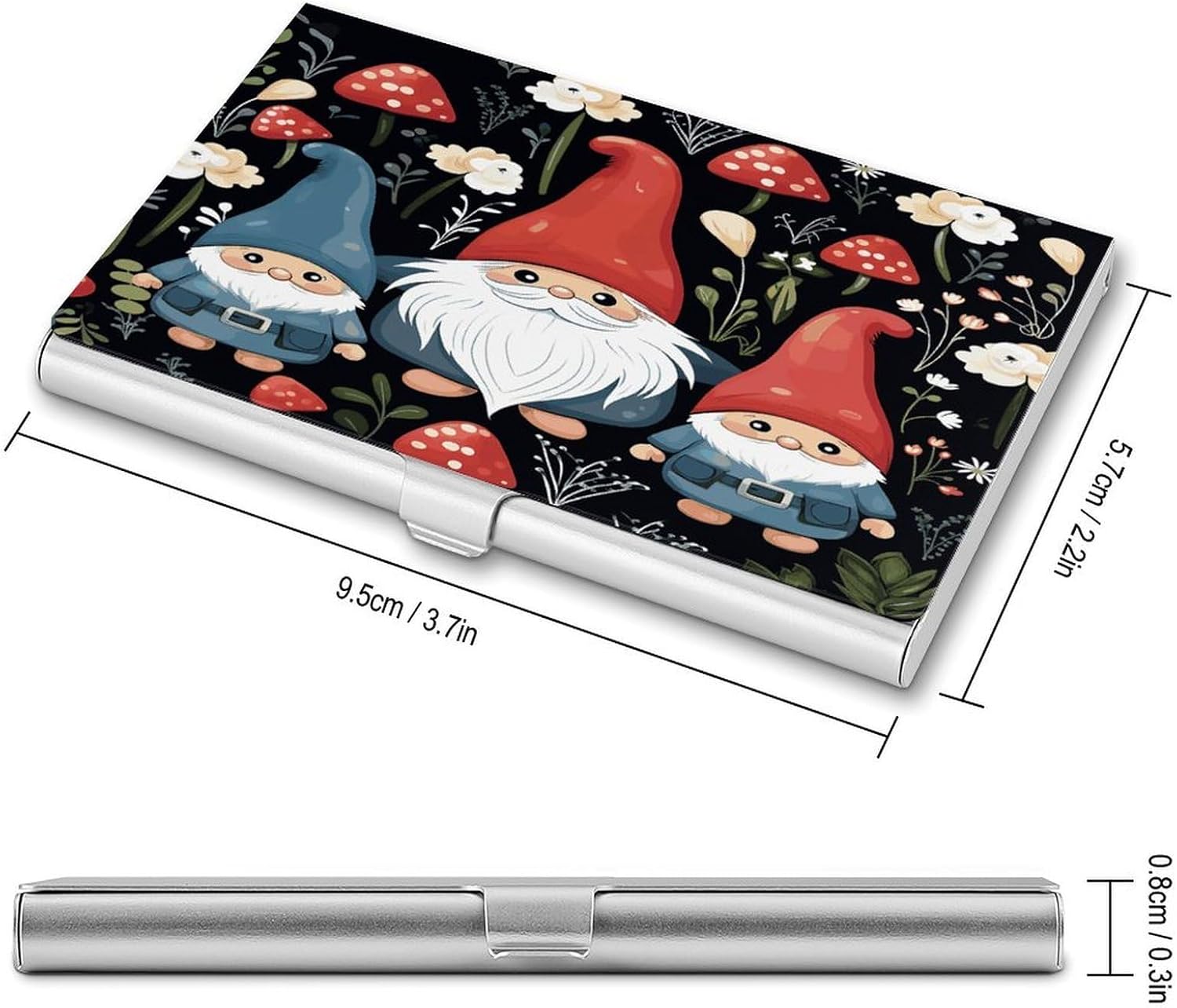 Cute Gnomes Business Card Holder Slim Business Card Case image 2