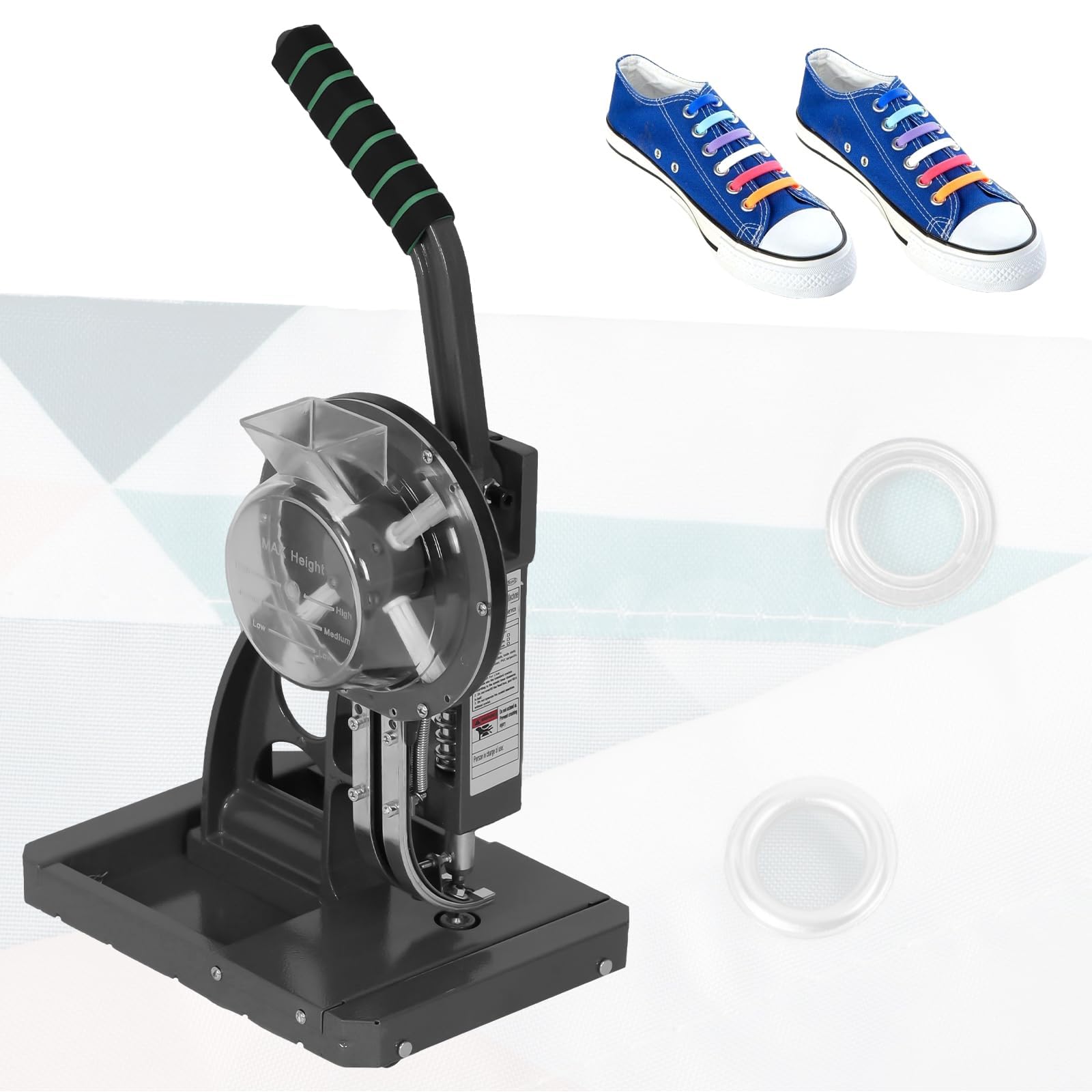 Máquina semiautomática de ojales, prensa de ojales para pancartas, lonas, tela y cuero, herramienta de perforación profesional para señalización, proyectos de bricolaje y fabricación de hebillas