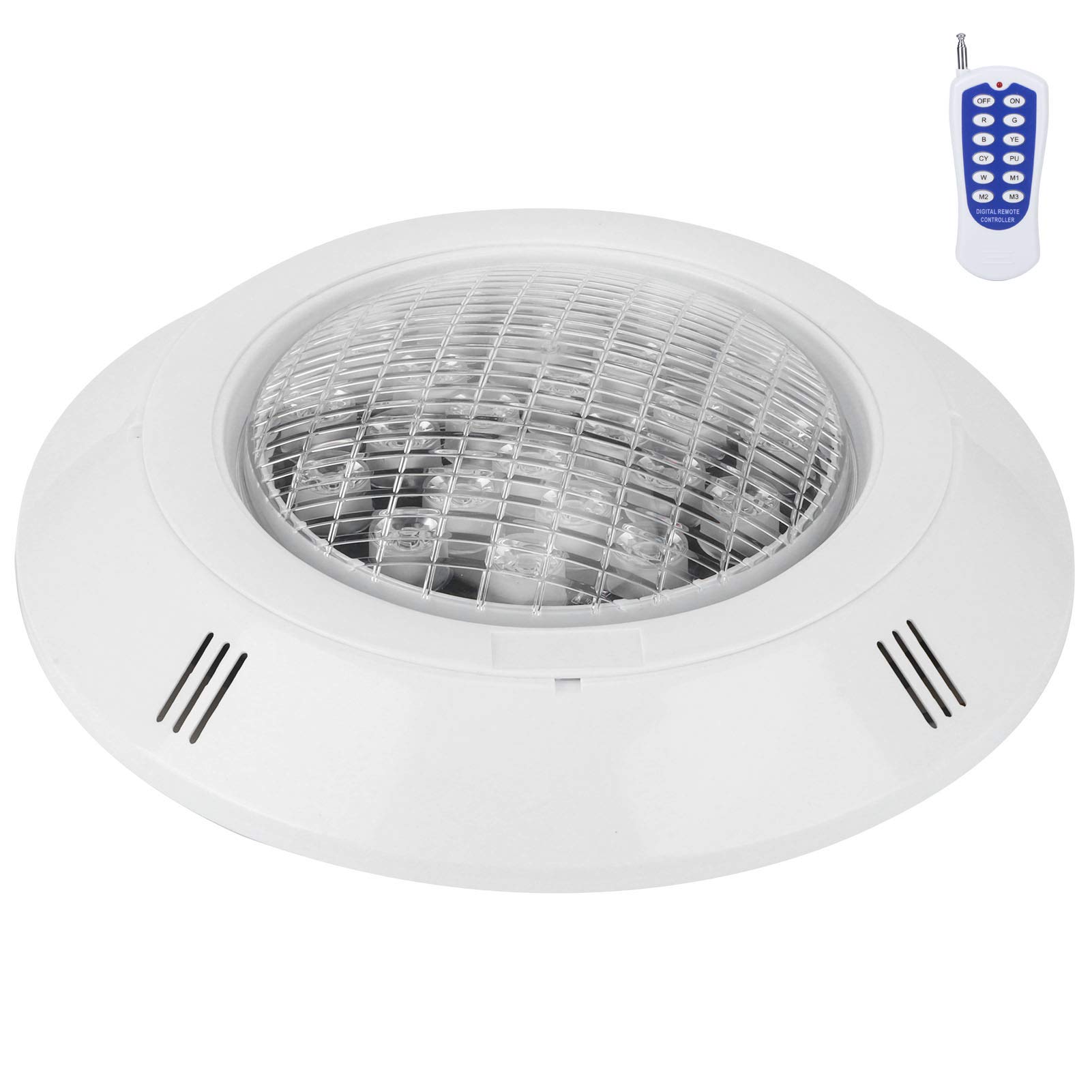 Fdit Oświetlenie podwodne RGB, wodoszczelne, oświetlenie zewnętrzne, oświetlenie basenu, oświetlenie krajobrazu, pilot zdalnego sterowania, 24 W, produkty oświetleniowe