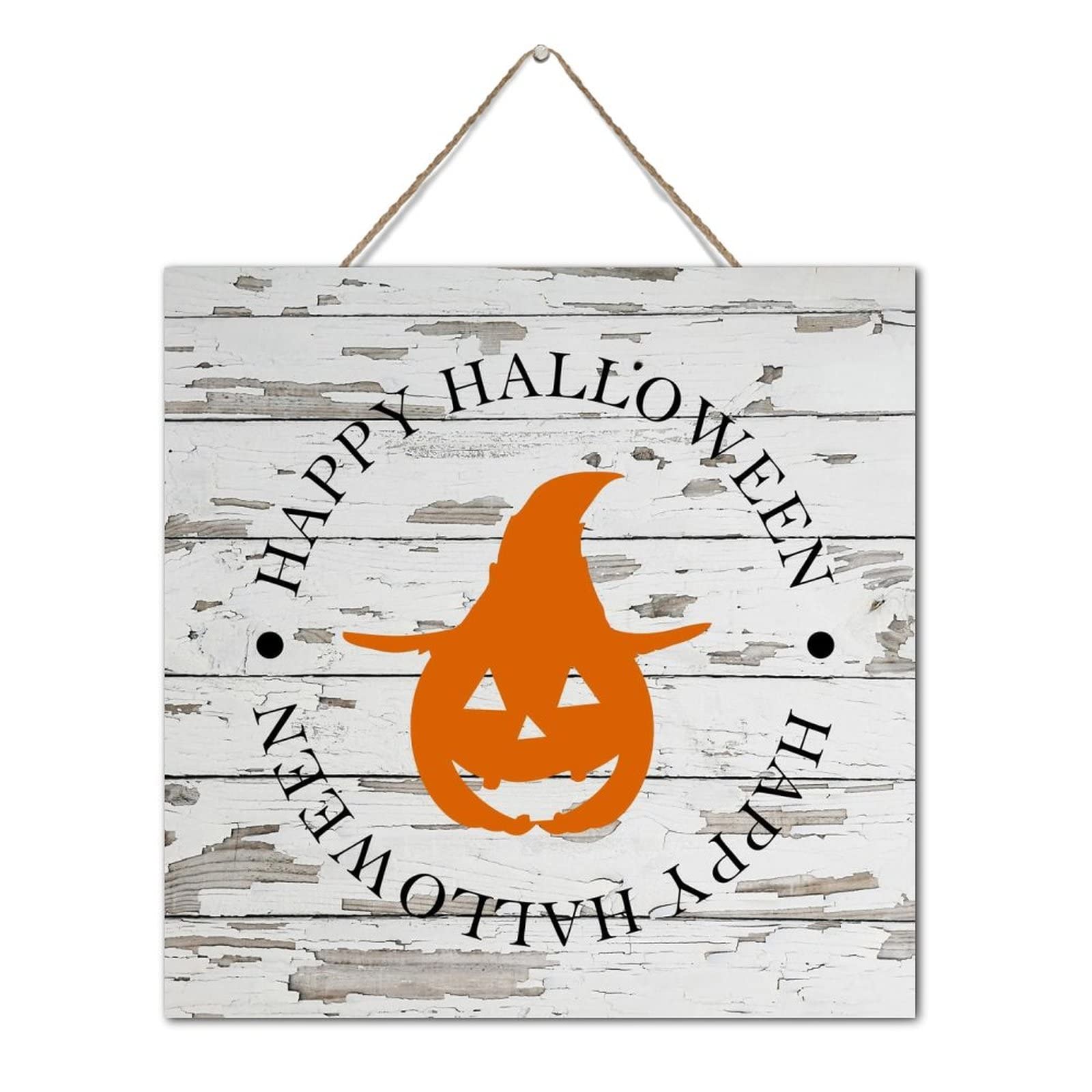 Suspension Halloween en bois Happy Halloween pour un salon chaleureux