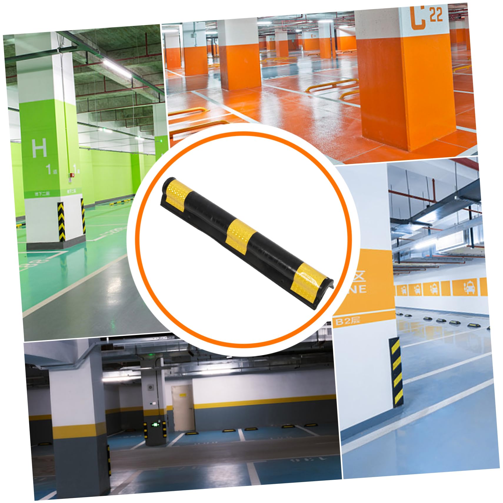 Protezioni Angolari in Gomma per Pareti Riflettenti | Pilastri Angolari, Installazione Facile, Adatte a Garage Sotterranei e Aree di Parcheggio