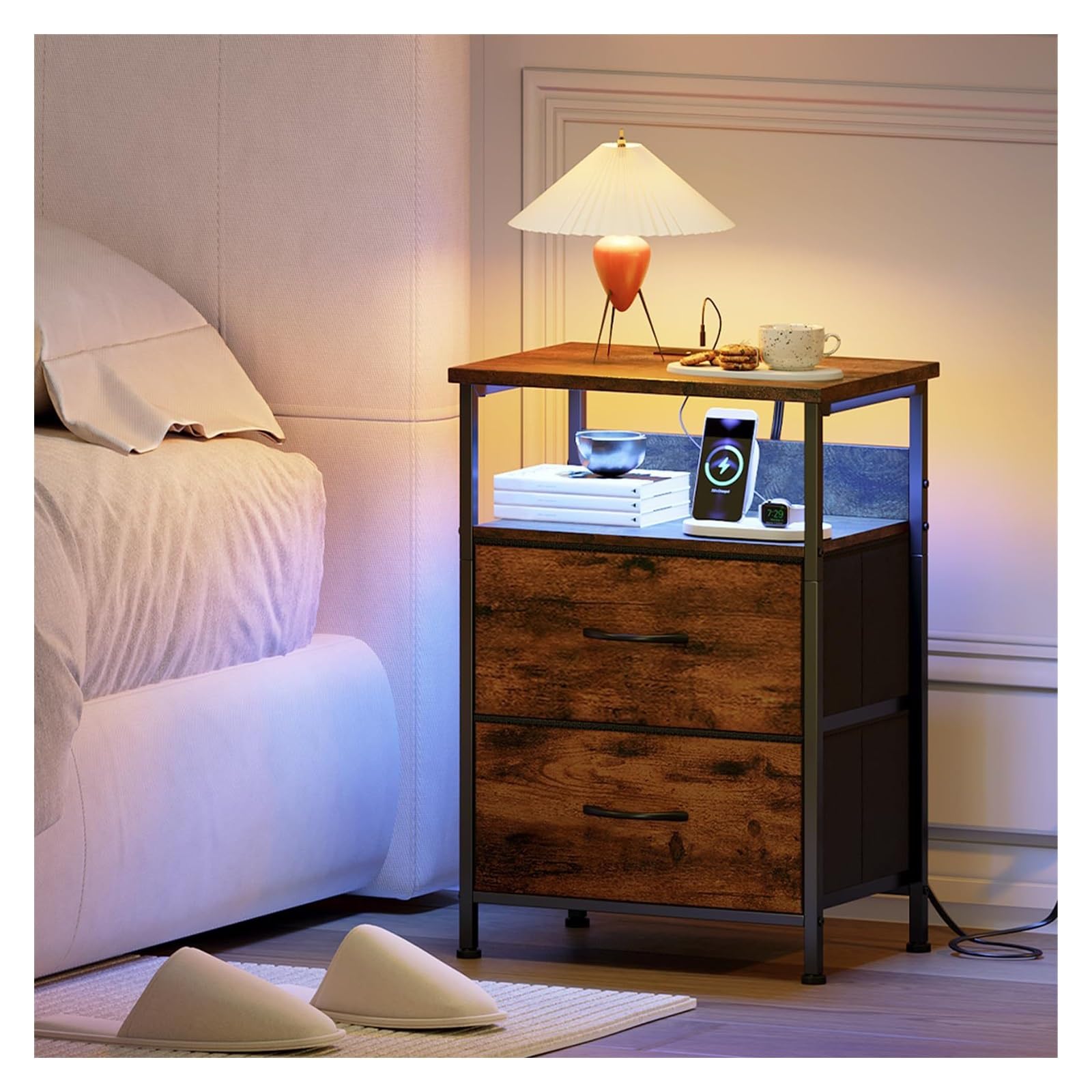 Table de chevet LED et connectée pour une ambiance cocooning dans la chambre