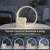 blonbar Ébresztőfényes Éjjeli Lámpa, 3 Fényerőszint, Érintésvezérelt, 2 Ébresztő, 10 Megnyugtató Hang, 10W USB Töltő, Minimál Dizájn 4