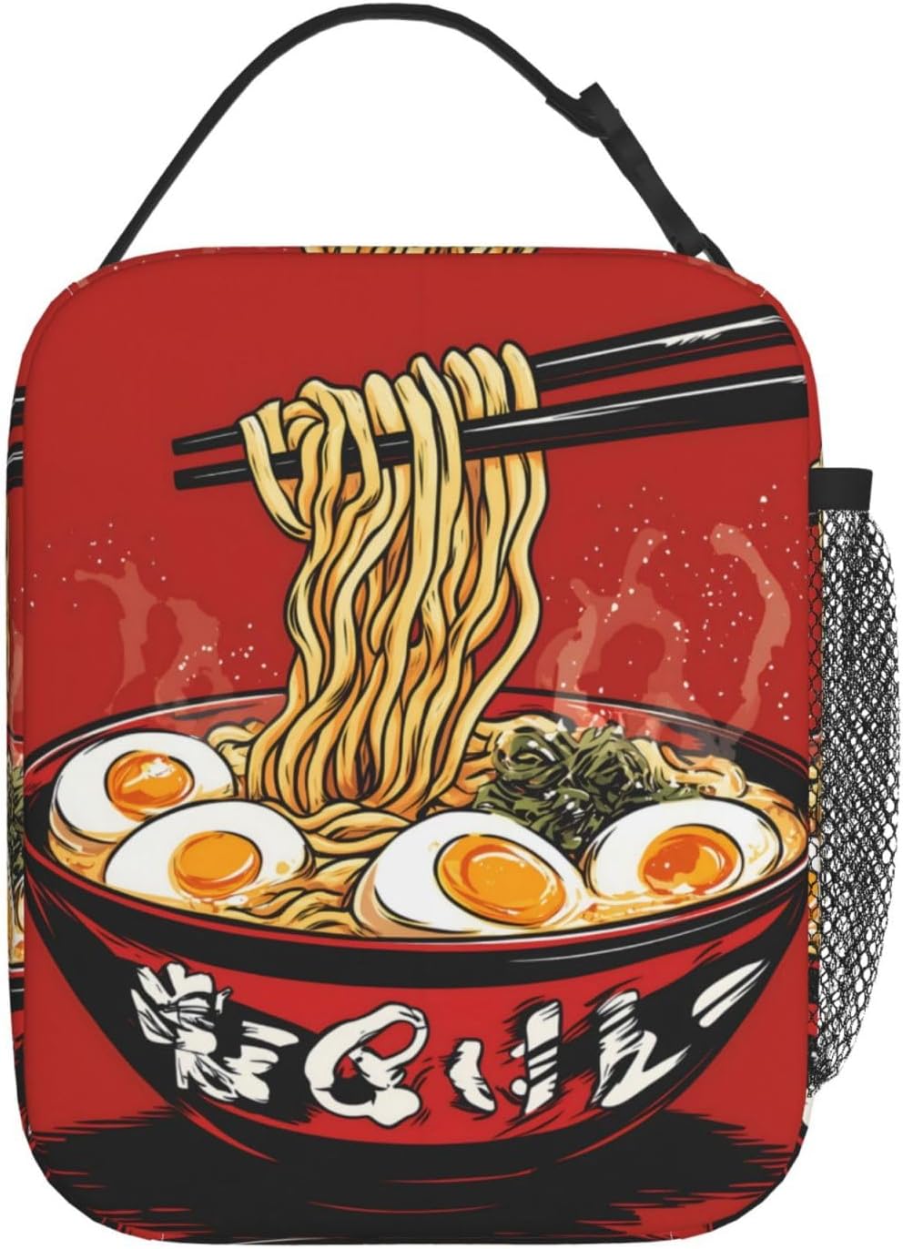 Ramen Bowl Insulated Lunch Box for Kids Boys Girls, Lunch Box, Red Japanese Noodles Reusable Lunch Bag for School, Office, Work, Picnic, Travel