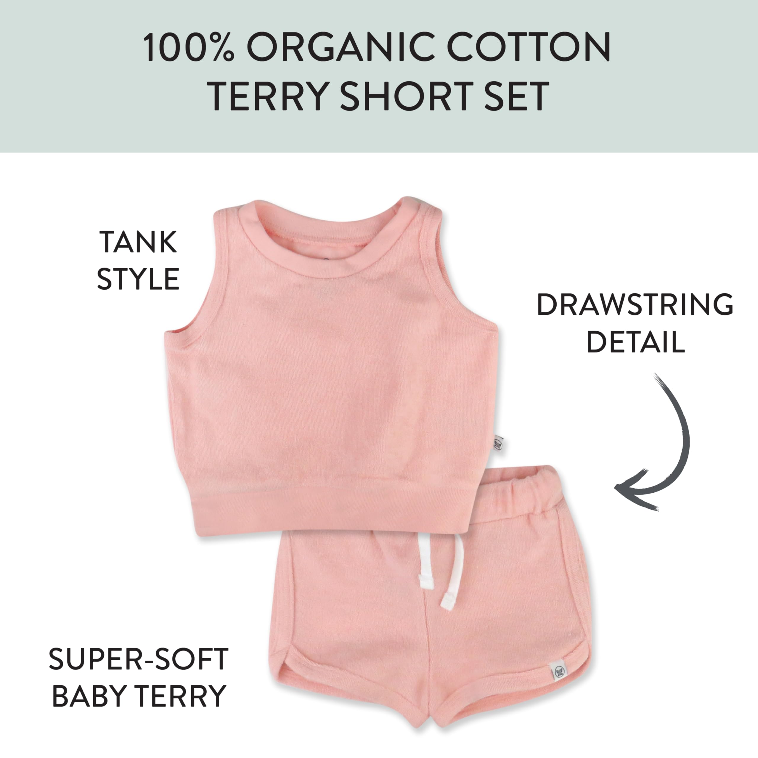 HonestBaby Playwear - Conjunto de camisetas y pantalones 100% algodón orgánico para bebés y niños pequeños, unisex, Rosado, 5 años