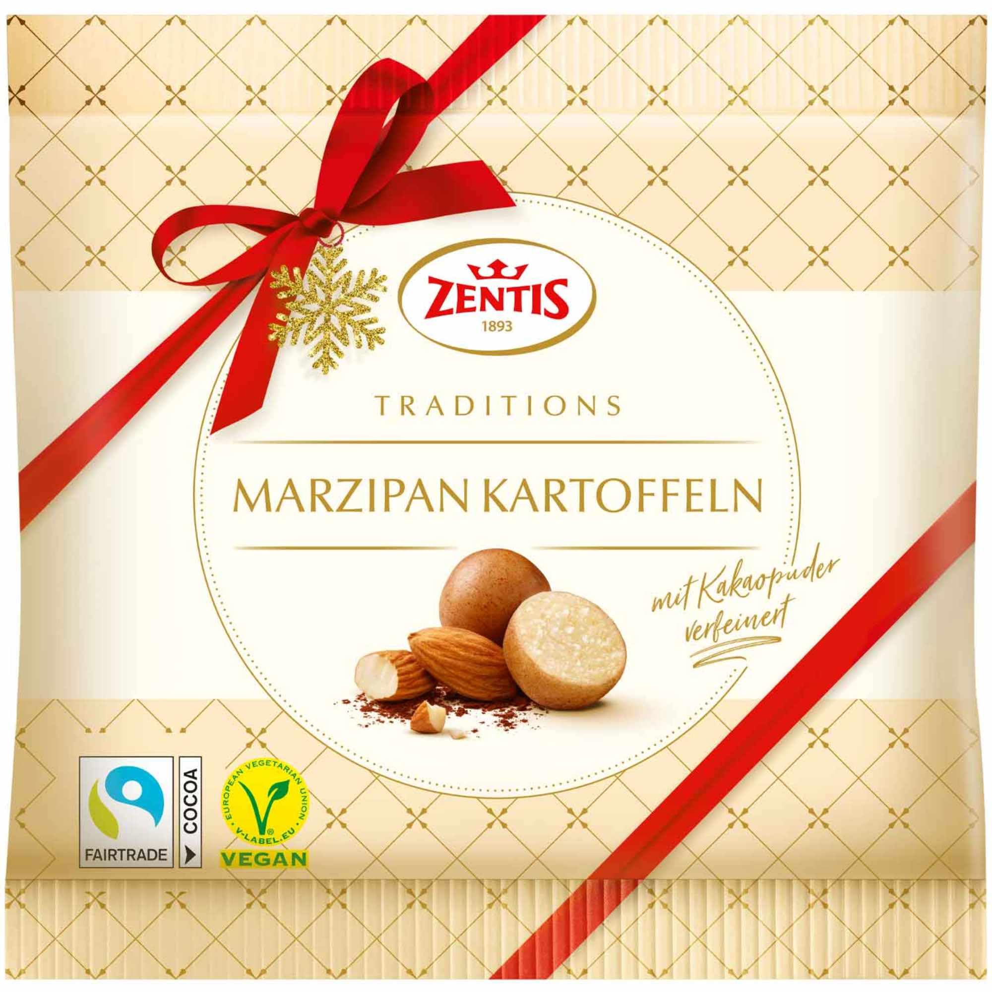usy Bundle für Zentis Marzipan Kartoffeln mit Kakaopulver VPE (36x100g Beutel) + usy Block