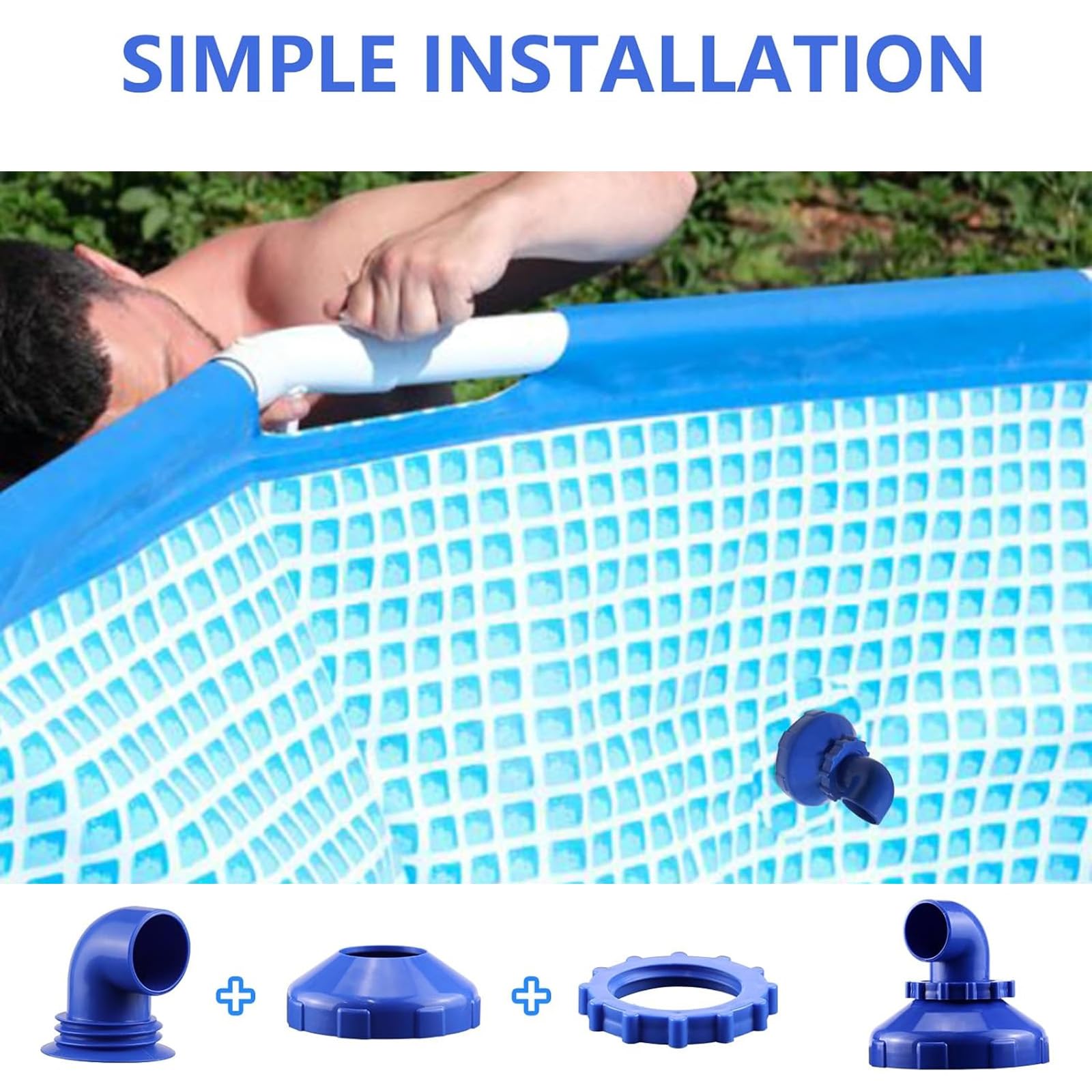 Raccord Buse d'Entrée de Piscine Rotatif 360° 32mm pour Piscine Intex Bestway