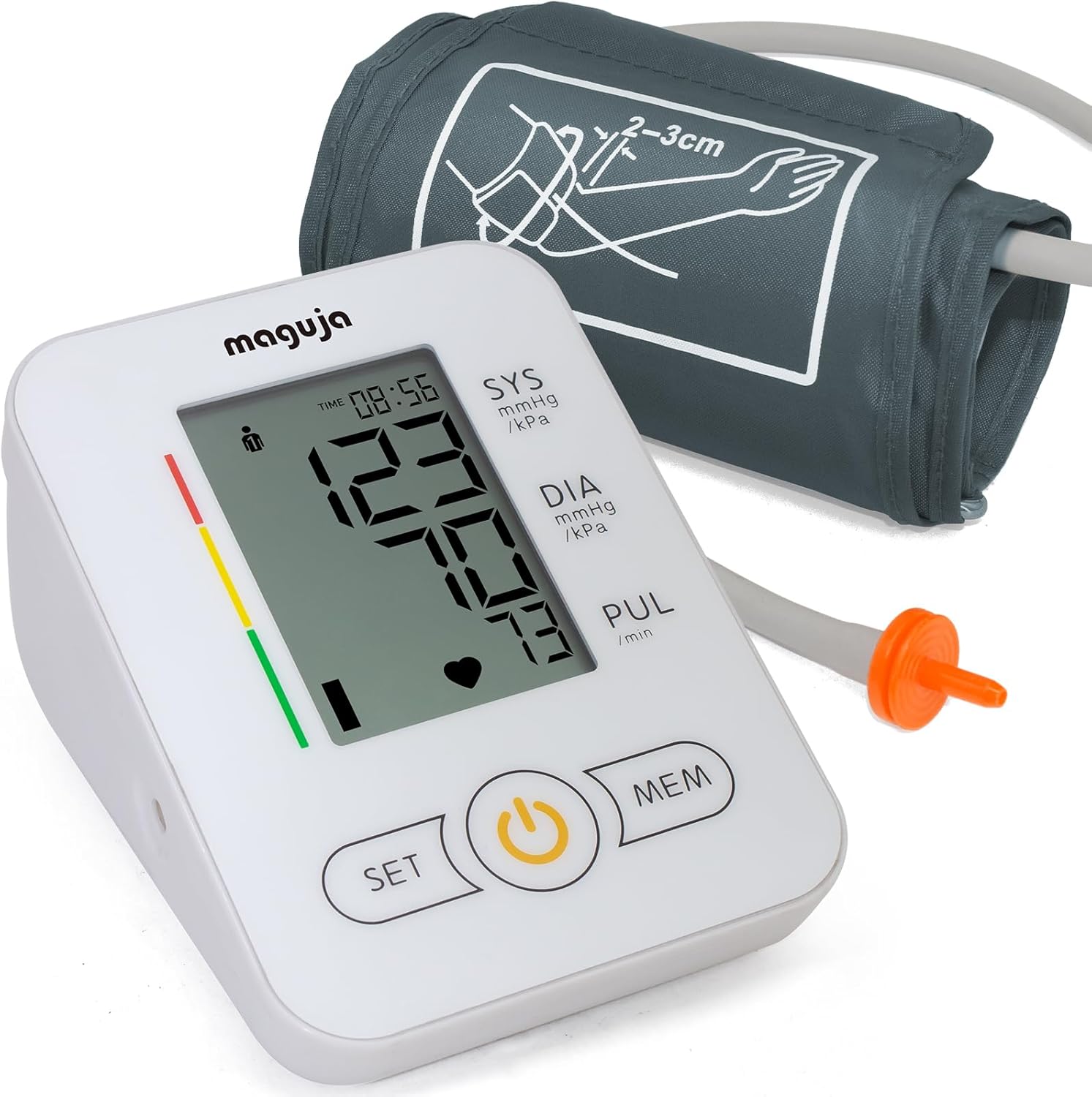 Computerized Arm Blood Strain Displays, maguja Digital Higher Arm Blood Strain Machine, Extensive Vary BP Cuff, with Broadcast Perform(White)