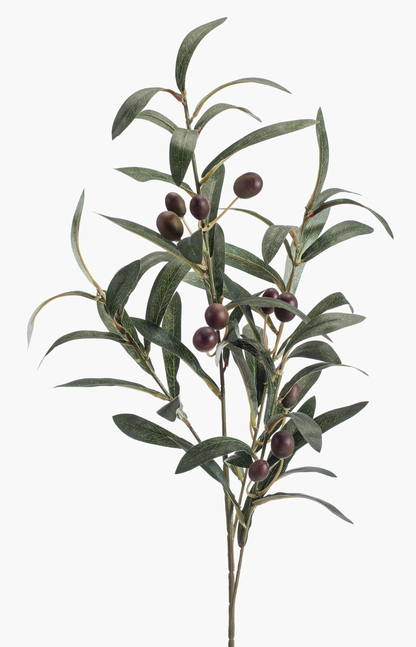 Artplants Green .De Fake Olive Spray Carson On Spike, Fruits, 30"/75Cm - Artificial Twig/False Olive Branch