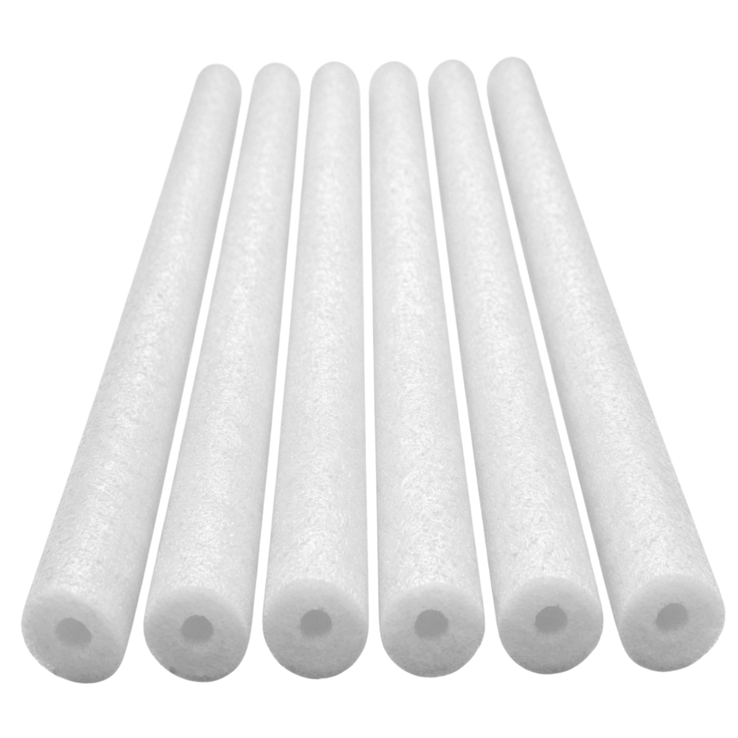 Fideos para Piscina, 6 flotadores de Espuma Hueca de 59 Pulgadas, Antideslizantes para Manualidades en la Playa, Color Blanco
