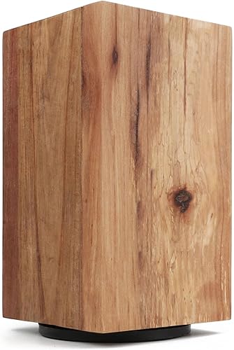 Uniharpa Bloque magnético para cuchillos, soporte magnético giratorio de 360° hecho de madera de acacia fina, almacenamiento de cuchillos de gran