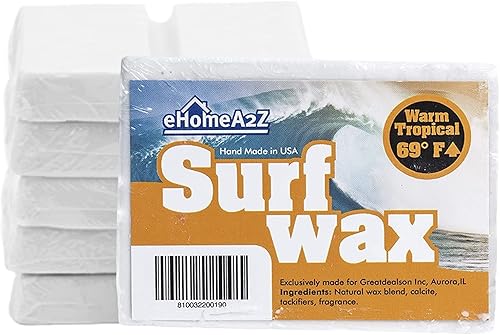 EHOMEA2Z Cera de surf cálida tropical caliente de alto rendimiento todo natural Bump Mango Aroma Surfwax Surf Tabla de surf Skimboard Agua pegajosa