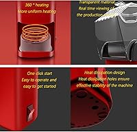 Vista 7 de Nostalgia - Máquina eléctrica para hacer palomitas de maíz de aire caliente, 1200 W, 16 tazas, 3 minutos hechos, totalmente automática, saludable