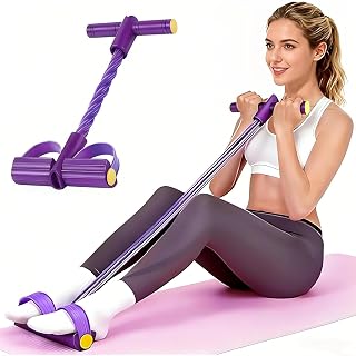 QUXIS 6 Tubes Resistance Band Set, Multi-Color Latex Pedal Exercise Band with Foot Pedal, Portable Home Gym Equipment for ... Price In India
