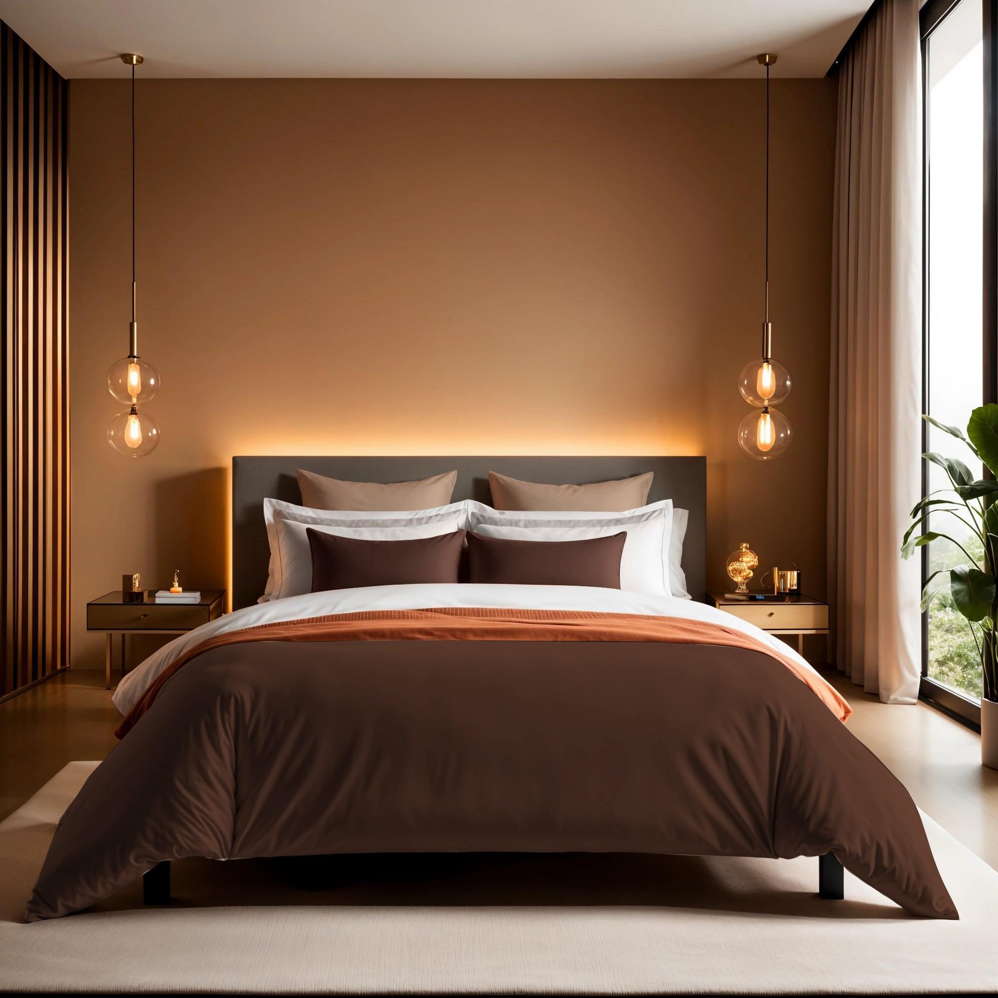 Premium Ranforce Single Quilt Cover, Dark Brown, 135 x 200 cm, 100% Cotton, 155 Thread Count, Button Closure