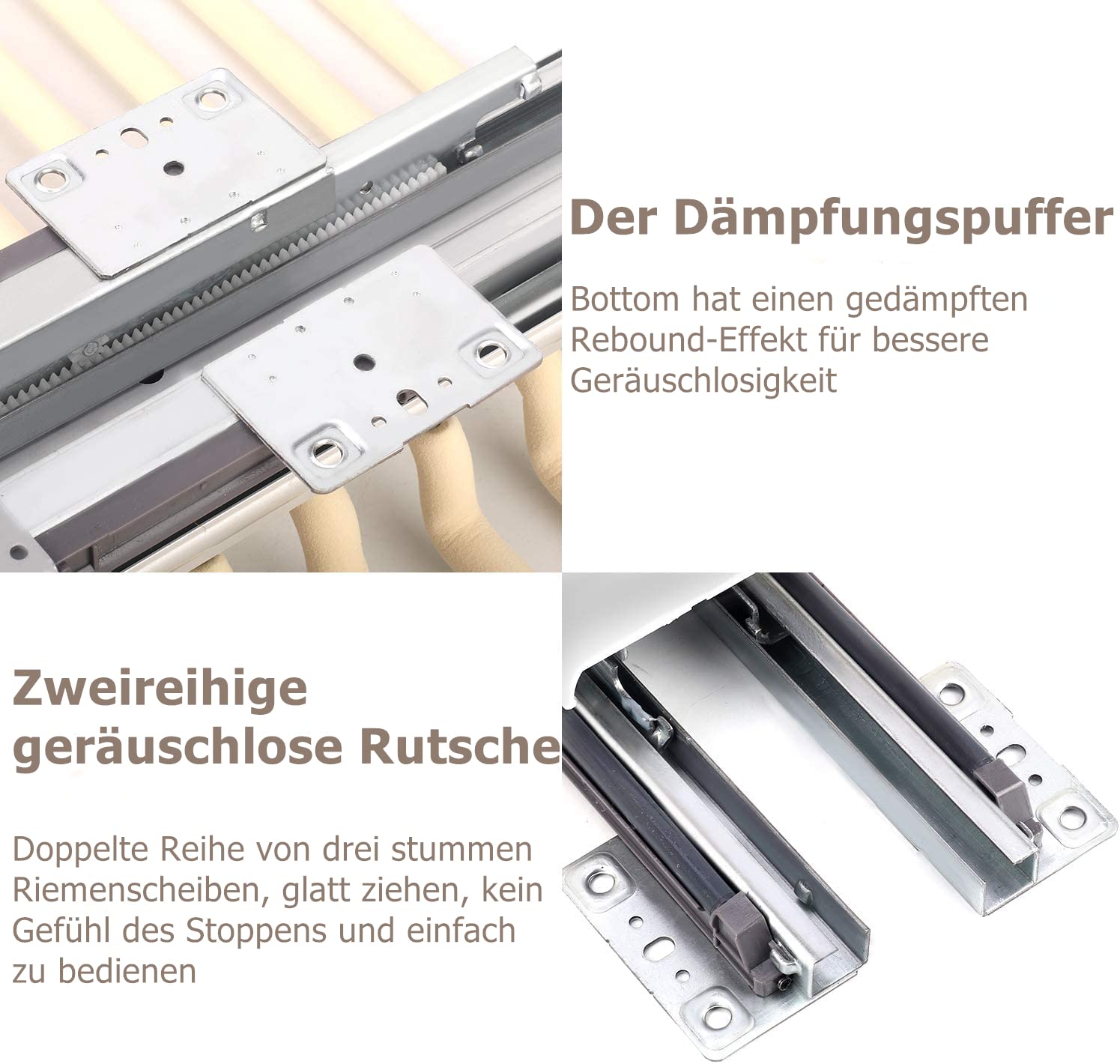 Uittrekbaar broekhouder, kastuittrekbaar broekbeugel broekhouder met demper 22 broeken voor kledingkast (beige