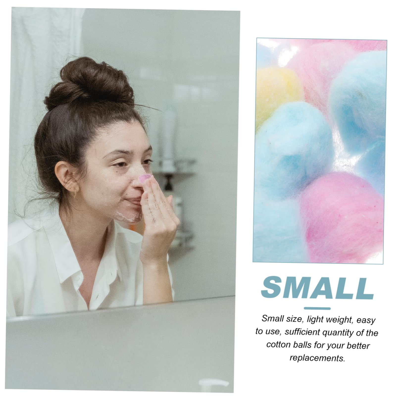 Pack Bolitas Algodón Para Desmaquillante Limpieza Facial Colores Suaves