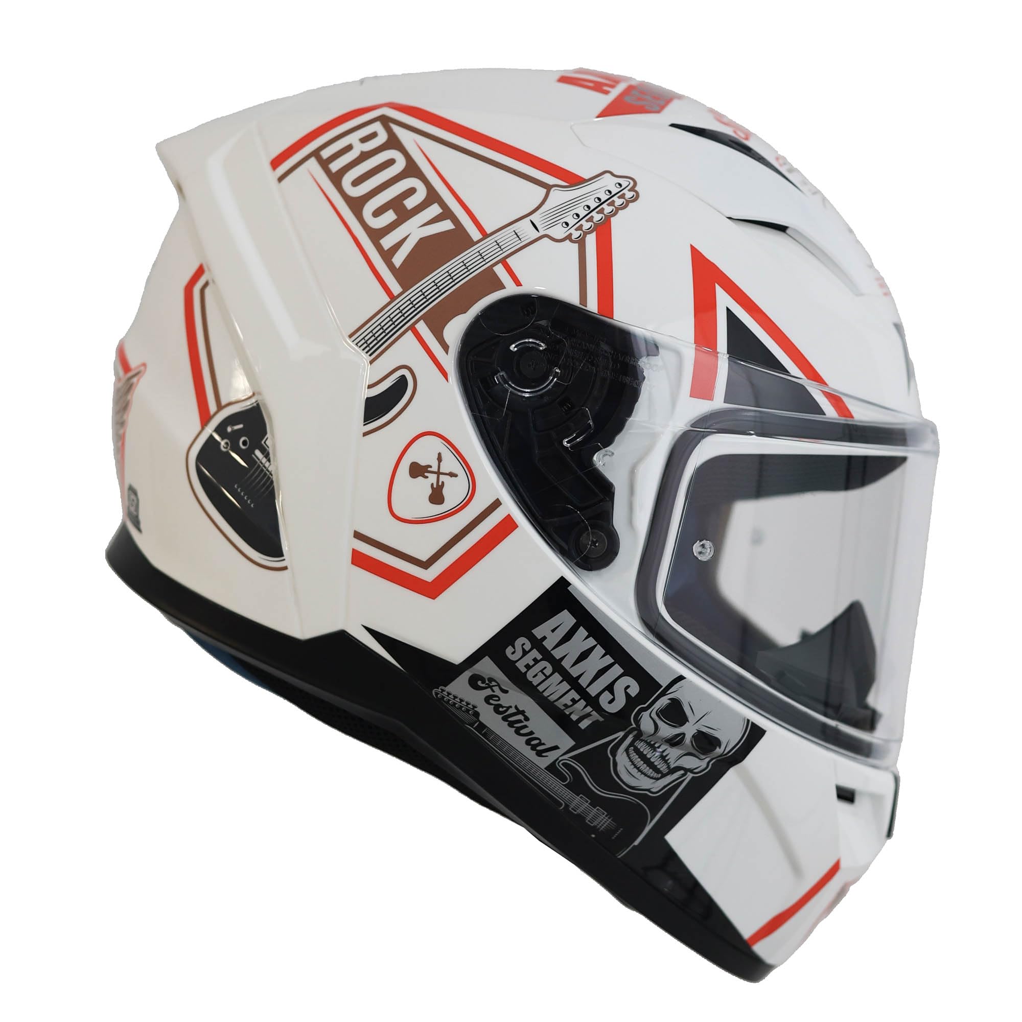 AXXIS FF117B Segment Rock Studio A5 Fluor Gloss Full Face Helmet