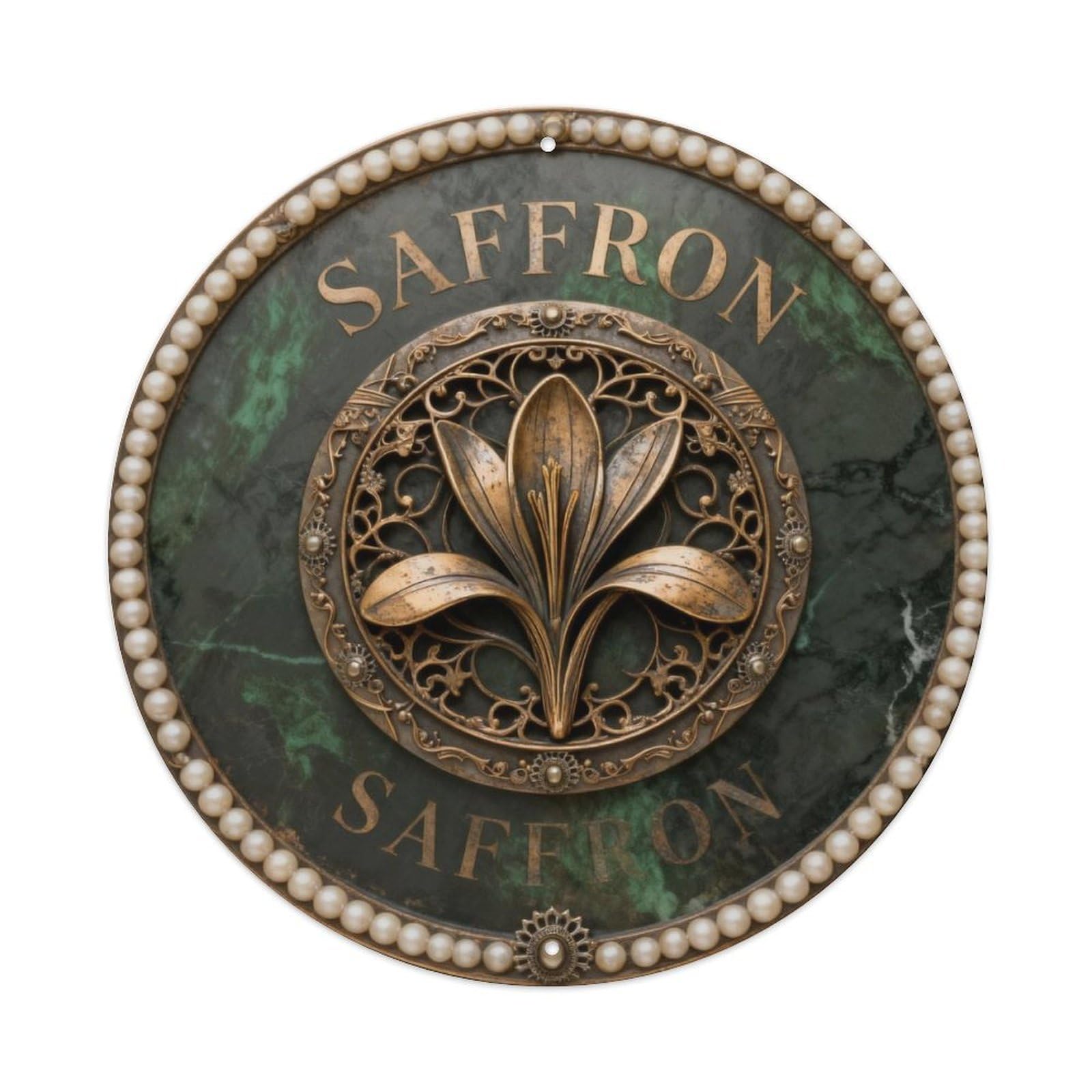 Saffron Spring Floral Plaque Metal Tin Sign Plaque