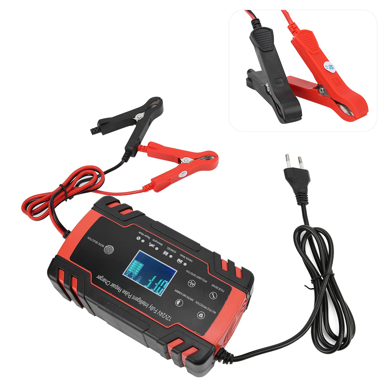 Chargeur de Batterie Intelligent 12V/24V 2-150Ah Automatique pour Voiture et Moto avec Écran Multiple 140W