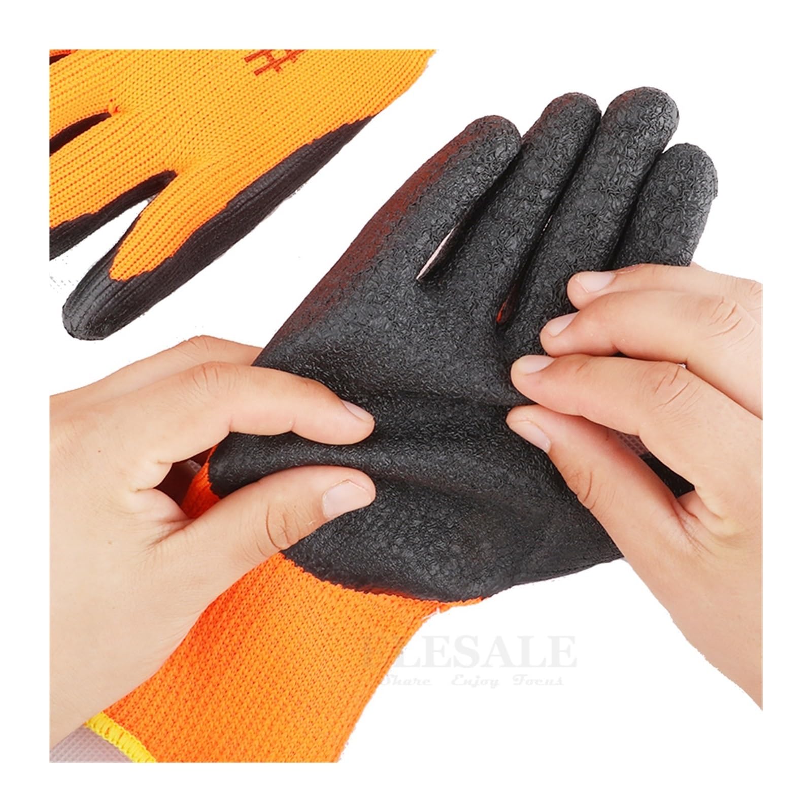 Guanti da lavoro impermeabili antiscivolo termici invernali 5 paia rivestiti in gomma in lattice for la sicurezza dei costruttori di riparazioni in giardino(Thicken XL)