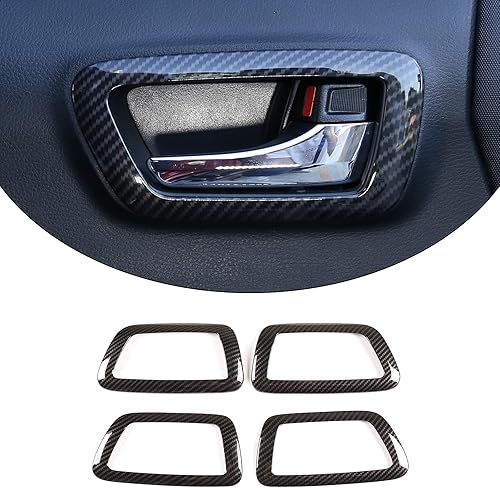 Miniatura 8 de 4 piezas de ABS interior de automóvil con aspecto interior de puerta para manija de puerta compatible con Toyota Tacoma 2016 2017 2018 2019 2020