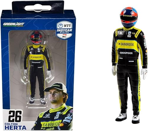 NTT IndyCar Series #26 Colton Herta Driver Figura Gainbridge - Andretti Autosport para modelos a escala 118 por Greenlight 11303