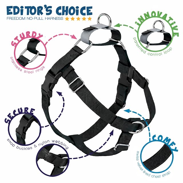 Foto 4 de 8 de 2 Hounds Design Freedom - Arnés para Perro sin tirones con Correa, tamaño Mediano, 1,5 cm de Ancho, Color…