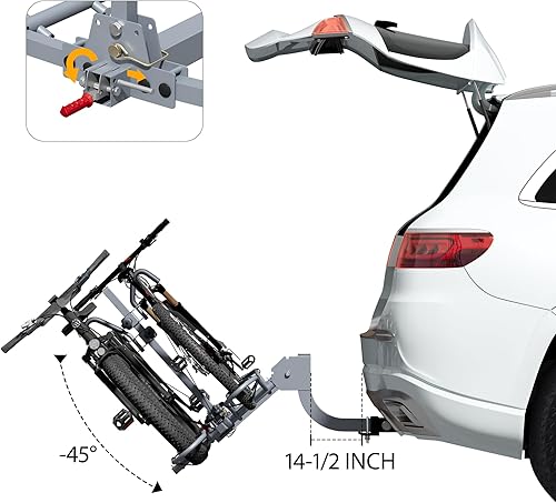Miniatura 2 de WILDROAD Soporte de enganche para bicicleta eléctrica para automóvil, mango de liberación rápida, soporte para bicicletas inclinable inteligente,