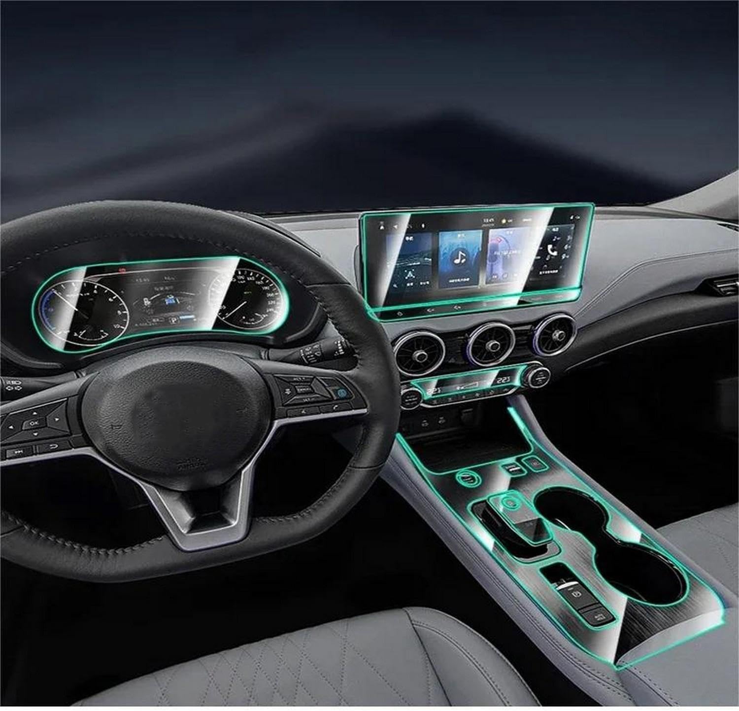 Éviter les rayures sur votre console grâce au film TPU transparent pour Nissan Sylphy 2023-2024