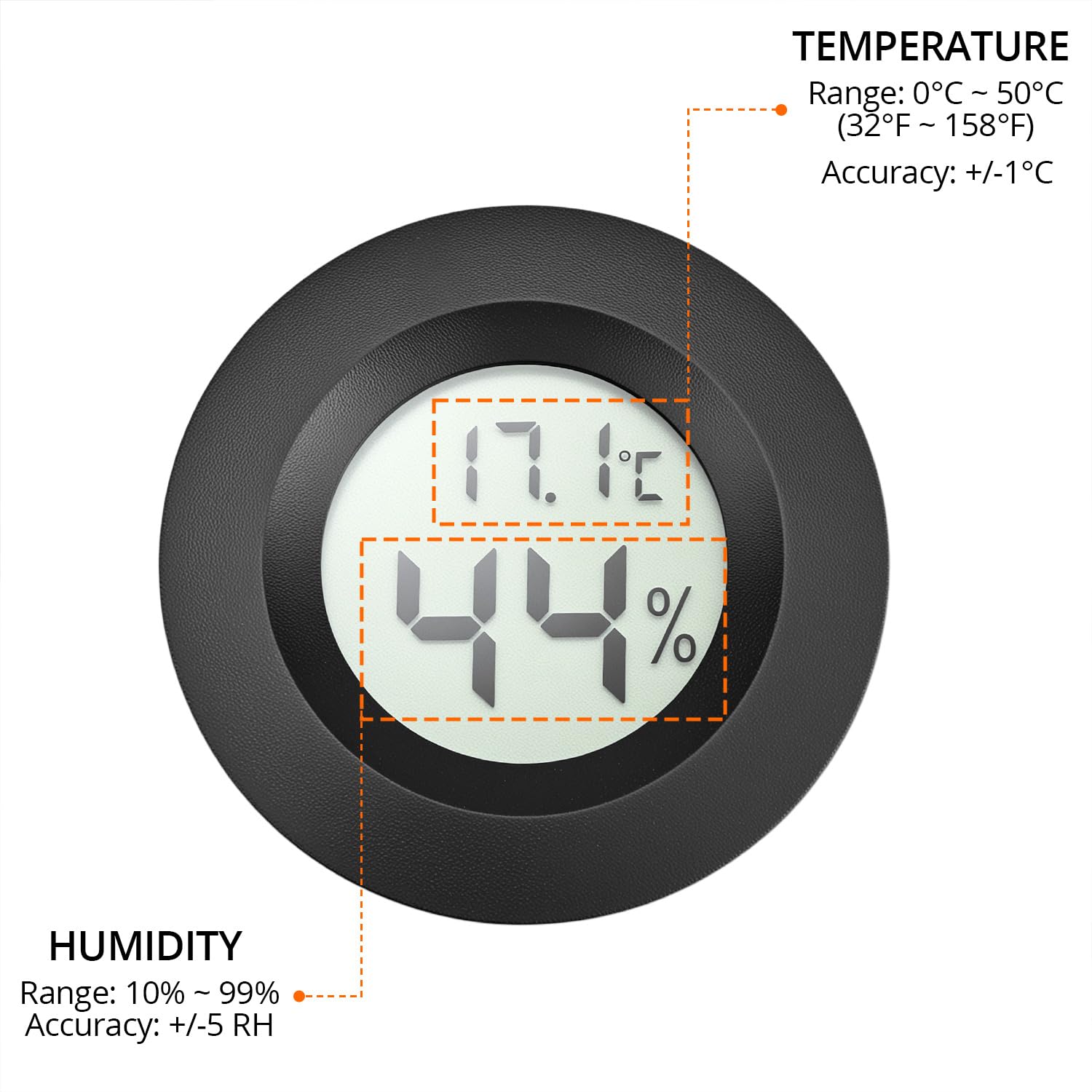 Oria Digitale Thermo-hygrometer, Grote Lcd-thermometer Voor Binnen Temperatuur Luchtvochtigheidsmeter Met Min Max Opnames Aanbieding 30858075