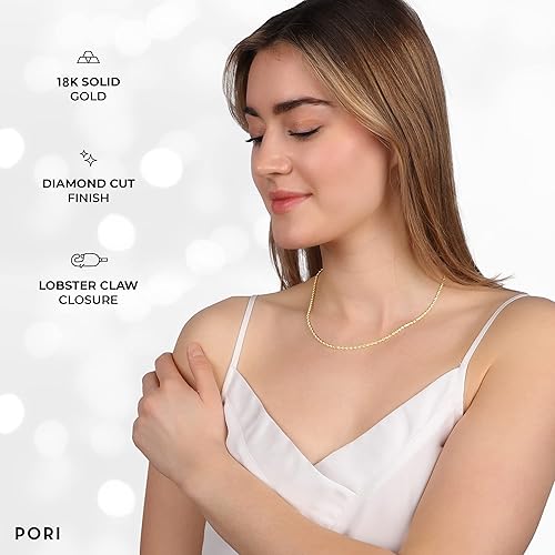 Miniatura 4 de PORI JEWELERS 18K Yellow Gold 1.5MM, 1.8MM, 2MM, 2.5MM, 3MM, 4MM, or 5MM Diamond Cut Rope Chain Necklace Unisex Sizes 16"-30"