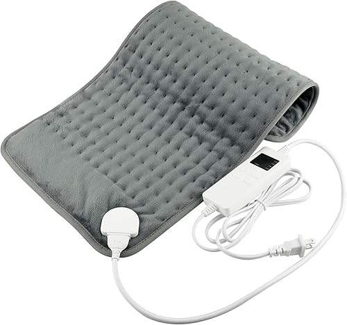 Miniatura 1 de Manta térmica eléctrica, manta electrónica de calefacción de 16 x 30 pulgadas con 6 ajustes de calefacción, apagado automático de 2 horas, lavable a