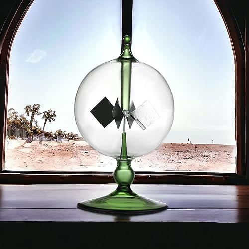 Miniatura 4 de Verde Energía Solar Radiómetro Crookes Energía Solar Spinning Vanes Molino de viento Regalo Hogar Escritorio Decoración