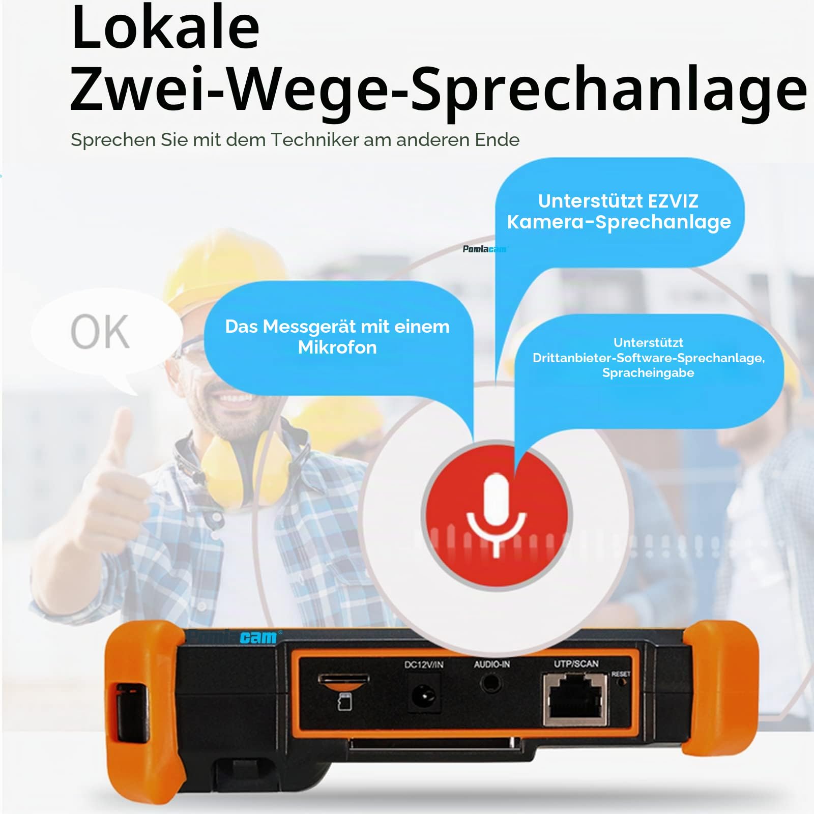 CCTV-IP-Kameratester HD-Tester IPC-1910 Plus 8K-IP-Kameratest 4K 8MP Koaxialkabel AHD CVI TVI -Anzeige Videomonitor 4-Zoll-Touchscreen IPC-Tester Unterstützung H.265 POE PTZ WiFi RS485 Ersetzen